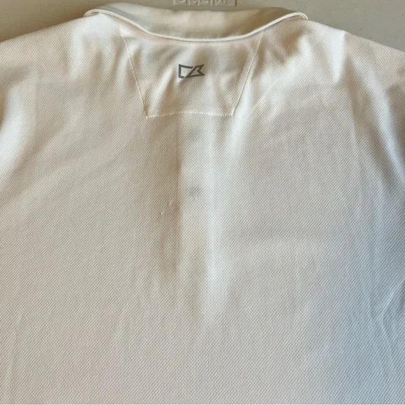 Cutter & Buck Men’s Drytec 50+ Sun Protection White Golf Polo Shirt Size L - Picture 7 of 7